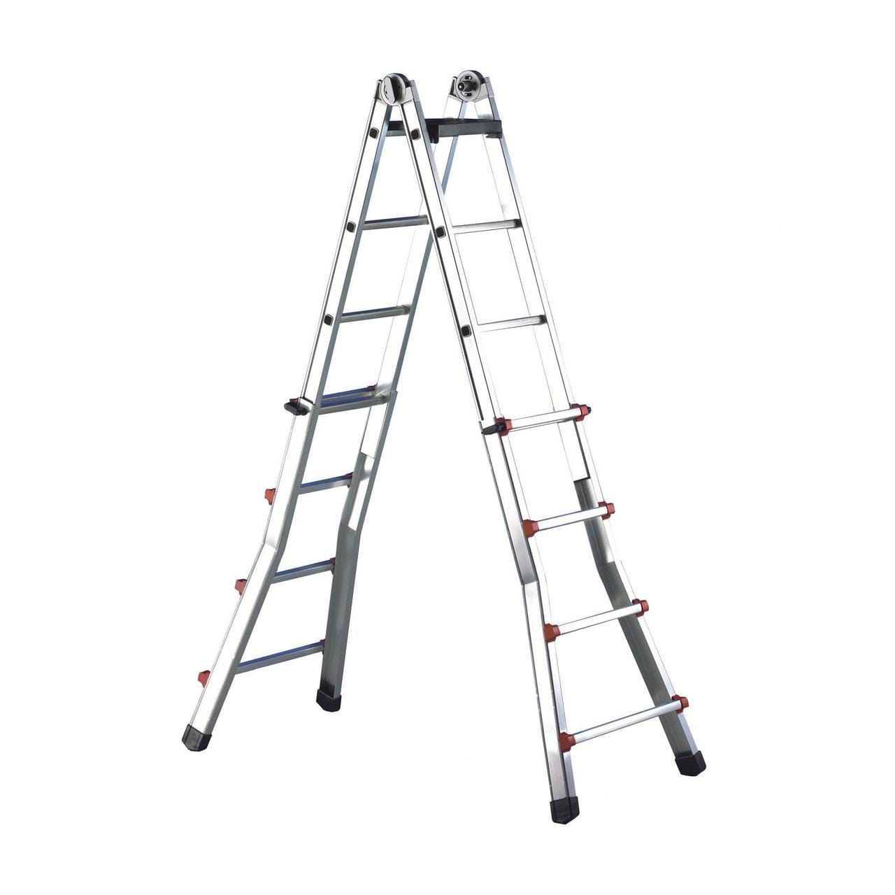 PROIMAN - ESCALERA PLEGABLE MULTIUSOS  ALUMINIO 4 + 4 PELDAÑOS