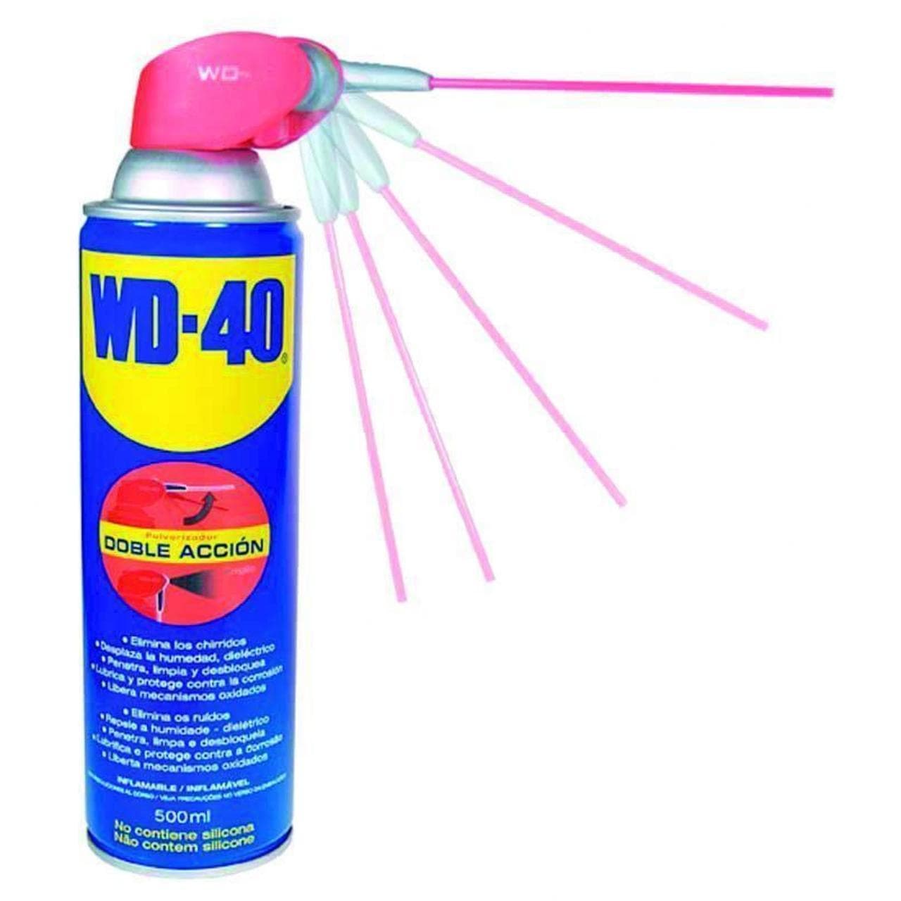 PROIMAN - SPRAY MULTIUSOS WD-40 LUBRICANTE-LIMPIADOR CAPACIDAD 500ML. DOBLE ACCION