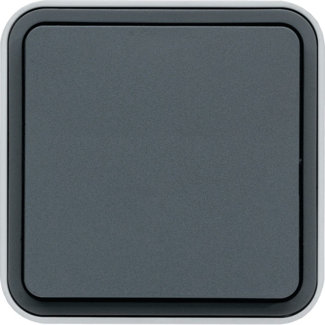 HAGER - CONMUTADOR SUPERFÍCIE CUBYKO LEAF GRIS