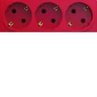 HAGER - TOMA SCHUKO TRIPLE PARA CANAL ROJO