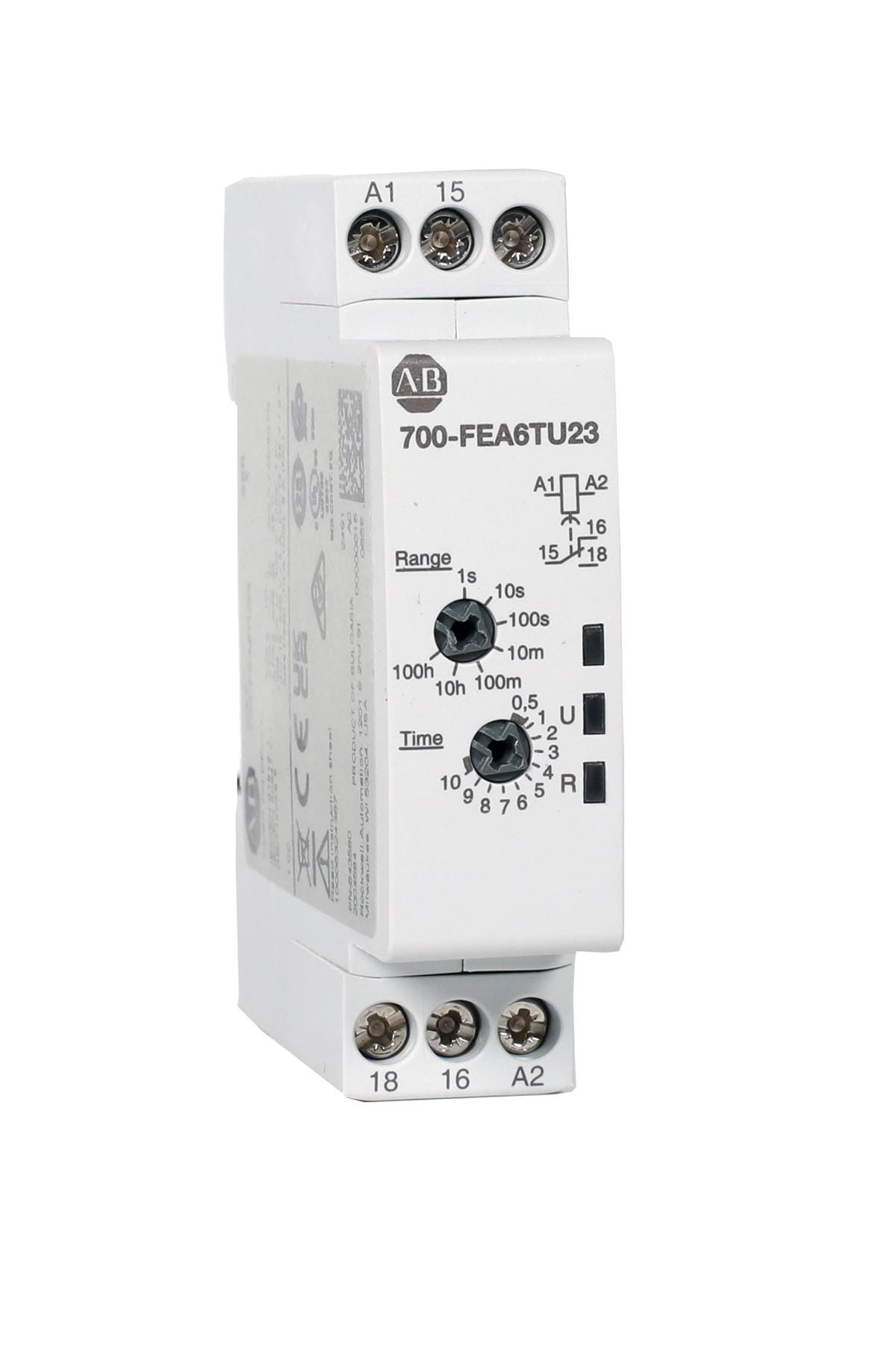 ROCKWELL - DIN RAIL MOUNT TIMING RELAY, 17.5MM 700-FEM6TZ12