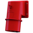 MENNEKES - Clavija semiempotrable con inversor de fase 16A 5P 6H 400V sin tapa con bisagras, rojo