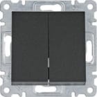 HAGER - PULSADOR DOBLE LUMINA NEGRO
