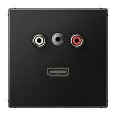 JUNG - PLACA CA/MINIKLINKE/HDMI LS NEGRO MATE