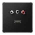 JUNG - PLACA CA/MINIKLINKE/HDMI LS NEGRO MATE