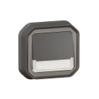 LEGRAND - Pulsador luminoso portaetiq NA+NC Plexo monobloc empotrar - 10A - Antracita