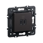 LEGRAND - Base cargador doble USB Valena Next - Tipo C+C - 30W - 2mod - Dark