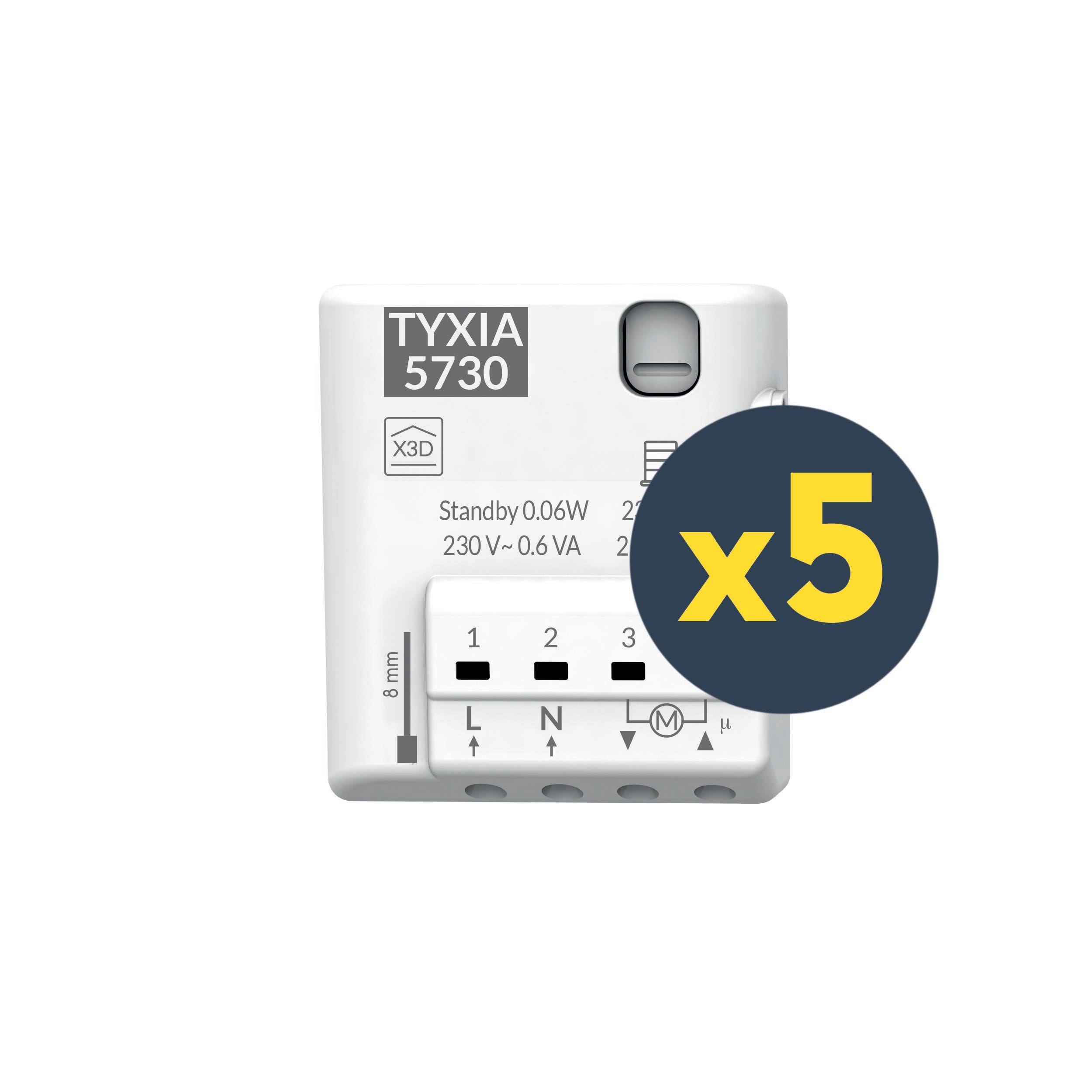 DELTA DORE - Eco Pack Tyxia 5730 x 5 | Receptor nanomódulo radio para persianas motorizadas
