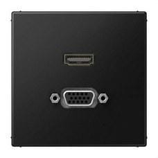 JUNG - PLACA HDMI/VGA LS NEGRO MATE