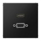 JUNG - PLACA HDMI/VGA LS NEGRO MATE