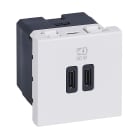LEGRAND - Base cargador USB Power Delivery 2mod dos puertos Tipo C+C - 30W - Blanco