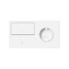 SIMON - Kit front para 2 elementos base enchufe schuko + tecla + cargador USB C izquierda blanco mate Simon 100