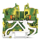 WAGO - Borna de tierra miniatura de 2 conductores;con tecla;1 mm²;verde-amarillo