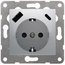 BJC - VIVA, SCHUKO USB, PLATA LUNA