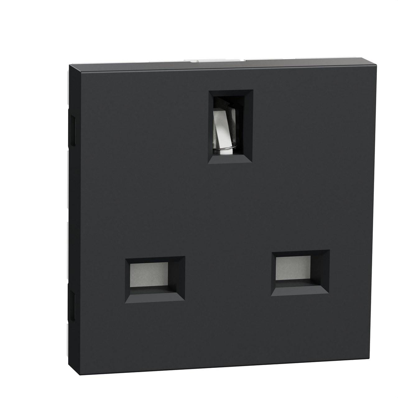 Schneider Electric - new unica Toma Británica  15A 2P+E Antracita