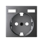 SIMON - Base de enchufe schuko con doble cargador USB integrado + tapa titanio