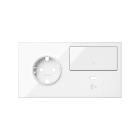 SIMON - Kit front para 2 elementos base enchufe schuko + tecla + cargador USB C derecha blanco brillante Simon 100