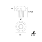 JISO - TOP SLATE RS07 - Tubule - LED COB - 7W - 3000K - Driver incluido ON-OFF - Color Blanco técnico