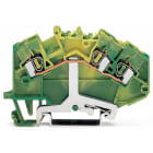 WAGO - Borna de tierra para 3 conductores;2,5 mm²;Marcaje central;verde-amarillo