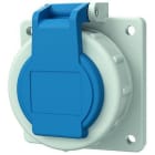 MENNEKES - Base enchufe semiempotrable schuko 16A 2P+T 230V DWD IP68, azul norma alemana con tapa, bornes a tornillo