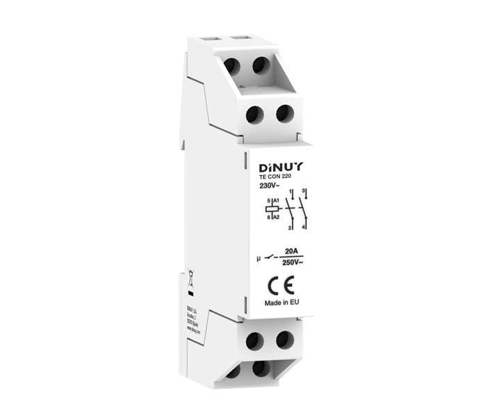 DINUY - CONTACTOR MODULAR BIPOLAR 2X20A 230V~