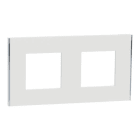 Schneider Electric - Marco 2 Elemento Unica Deco Blanco/Plata
