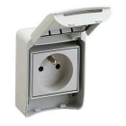 Schneider Electric - Base empotrar con brida 10/16A 2P+TT 1 toma gris