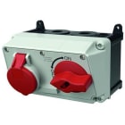 MENNEKES - Base enchufe mural 32A 5P 6H 400V AMAXX DUO IP44 horizontal, con interruptor-seccionador KH32 3P