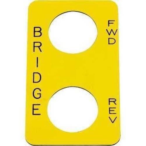 Schneider Electric - Etiqueta aluminio 40x43mm EMERGENCY STOP rojo
