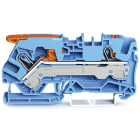 WAGO - Borna de paso para 2 conductores;con palanca y tecla;6 mm²;azul
