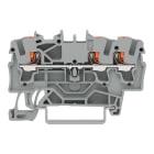 WAGO - Borna de paso para 3 conductores;con tecla;2,5 mm²;gris