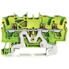 WAGO - Borna de tierra para 3 conductores;con tecla;2,5 mm²;verde-amarillo