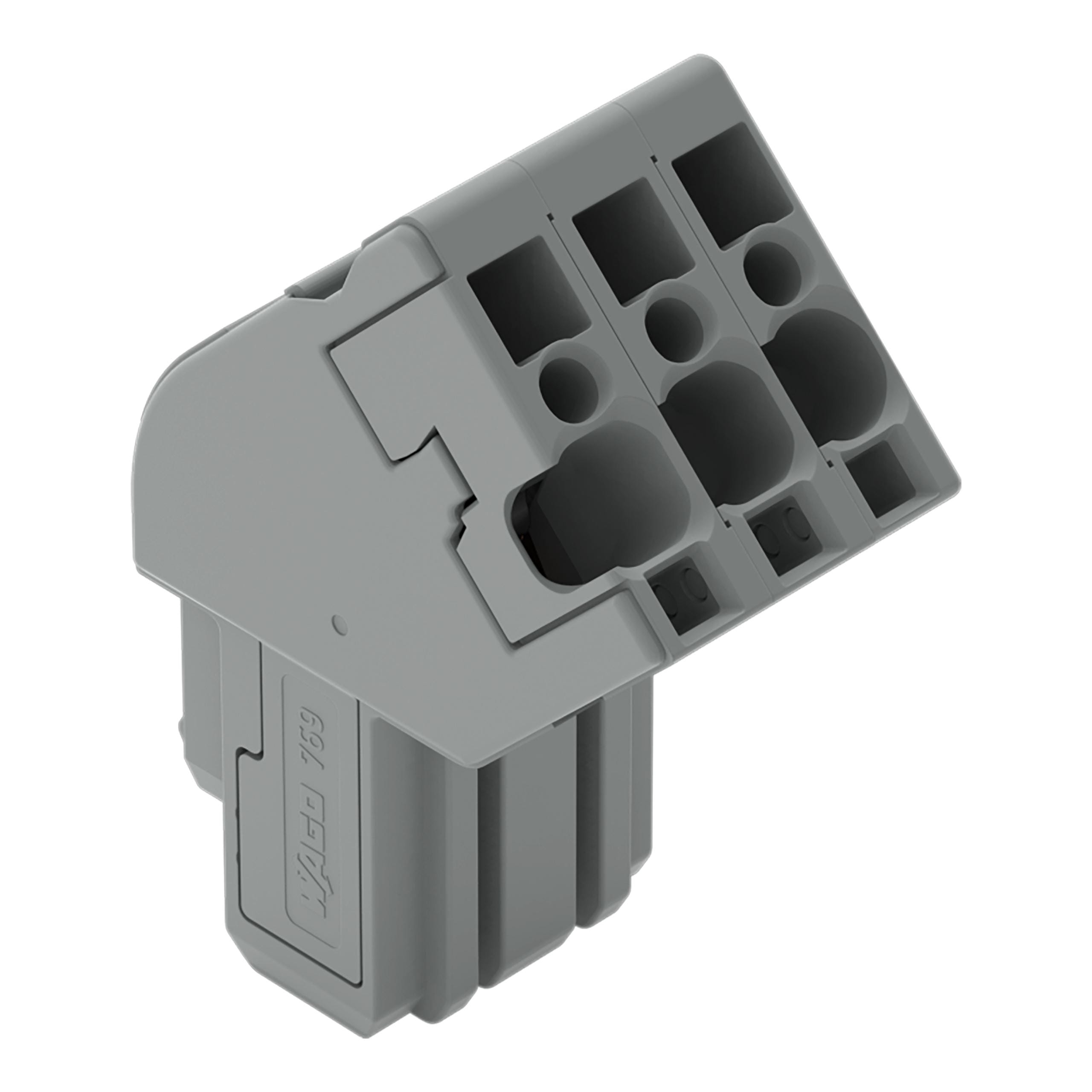 WAGO - Con. hembra de 1 cond., en ángulo;CAGE CLAMP®;4 mm²;gris
