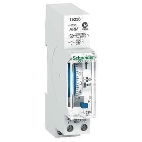 Schneider Electric - Interruptor horario analógico IH 24h con 1 módulo 100h 1C-16A