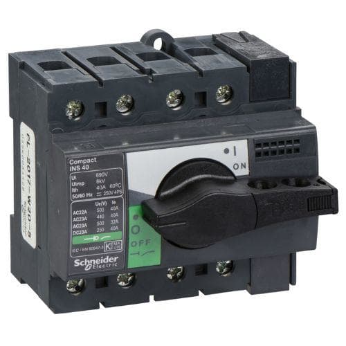 Schneider Electric - Interruptor / seccionador COMPACT 40A 4P empotrable negro