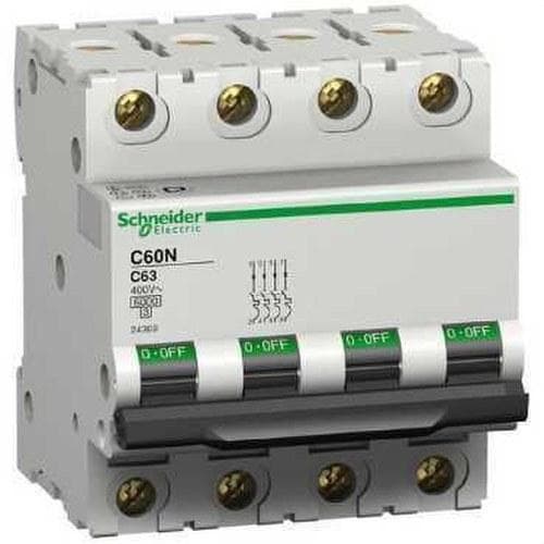 Schneider Electric - Interruptor automático magnetotérmico iC60N 4P 63A curva-C