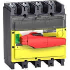 Schneider Electric - Interruptor INTERPACT INV400 4P con tapa amarilla empotrable roja