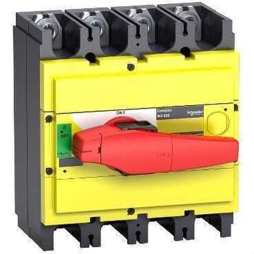 Schneider Electric - Interruptor INTERPACT INS400 4P tapa empotrable roja