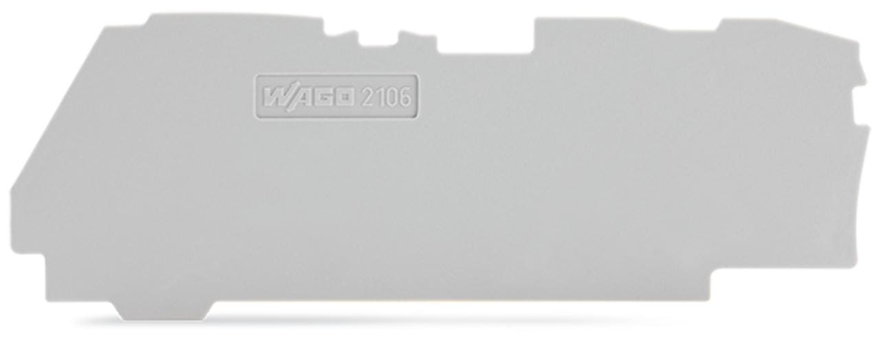WAGO - Placa final e intermedia;espesor 1 mm;para bornas de 3 conductores;gris