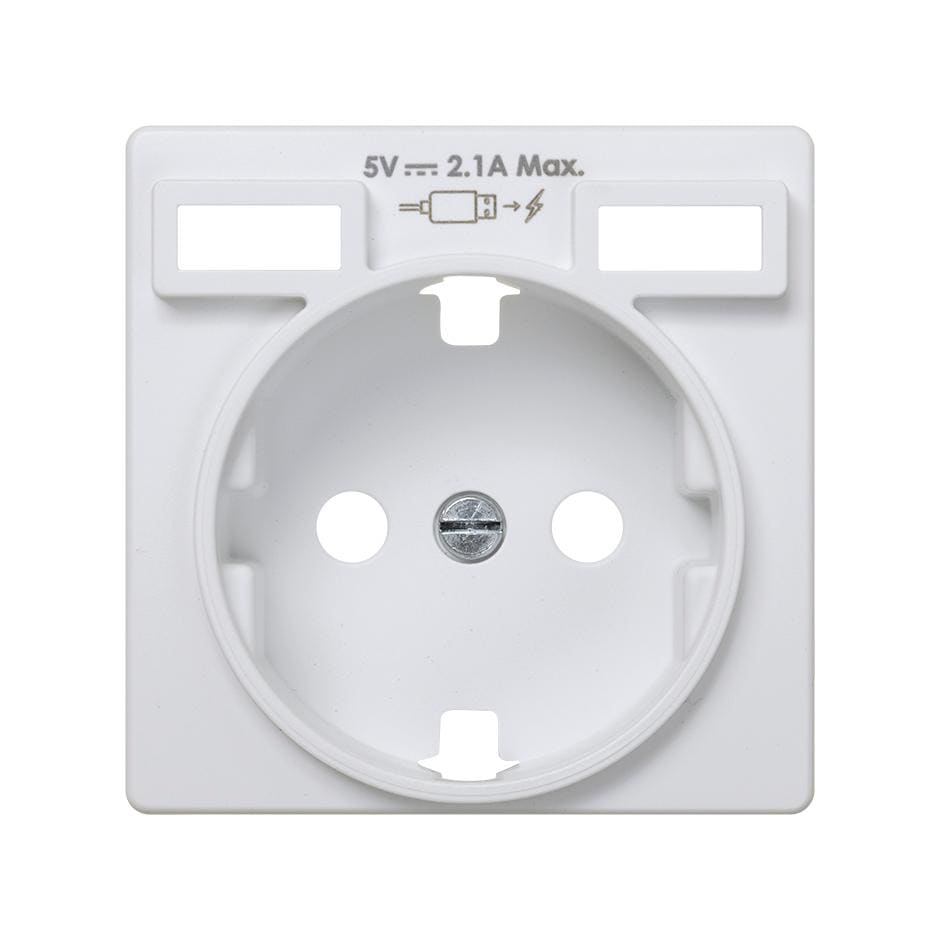 SIMON - BASE DE ENCHUFE SCHUKO CON DOBLE CARGADOR USB INTEGRADO + TAPA