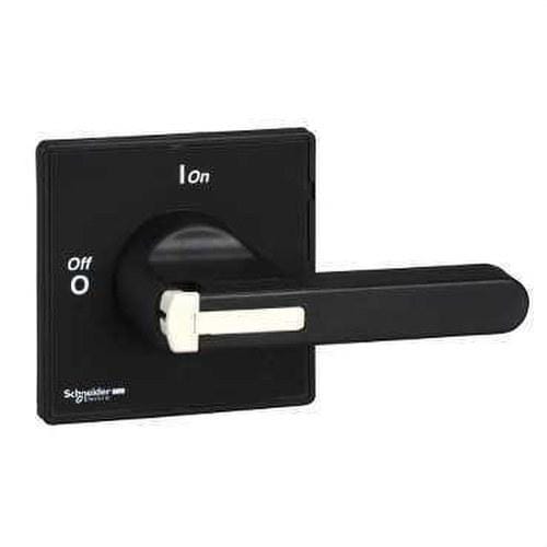 Schneider Electric - Mando giratorio frontal maneta negra sin candado 90x90mm con 4 tornillos