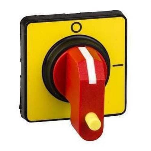 Schneider Electric - Mando giratorio frontal maneta roja diámetro 22,5mm con 1 candado 60x60x40mm