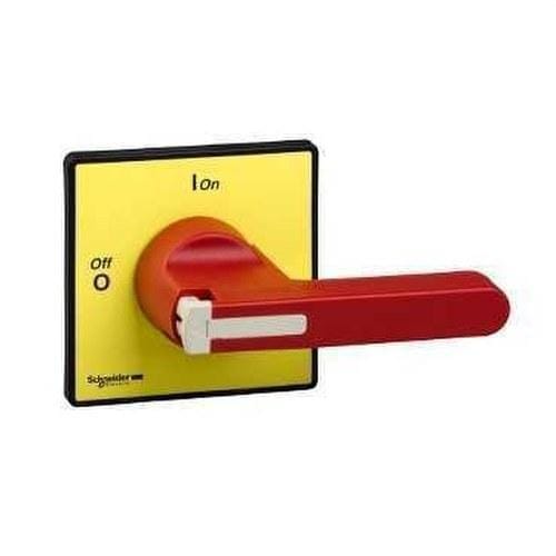 Schneider Electric - Mando largo giratorio frontal KDF 90x90mm para V5/V6 rojo