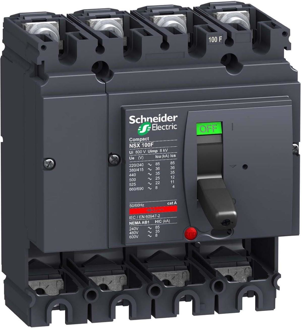 Schneider Electric - Bloque de corte NSX100F 36kA 380/415V 4P