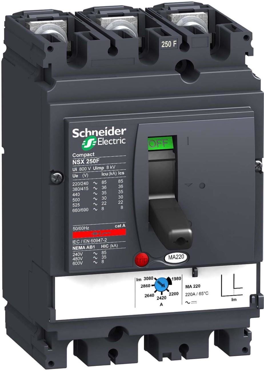 Schneider Electric - Interruptor control magnético NSX250N MA220 3P 3R