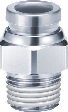 SMC - KQG2H12-03S  RACOR INOX. RECTO MACHO HEXAGONAL  Ø12 RC 3/8