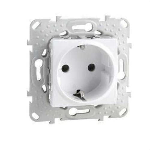 Schneider Electric - Base 2P+TT lateral 16A con tornillo serie ÚNICA blanco polar
