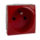 Schneider Electric - Base 2P+TT francés 16A módulo serie ÚNICA rojo