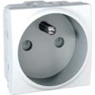 Schneider Electric - Base 2P+TT francés 16A serie ÚNICA blanco polar
