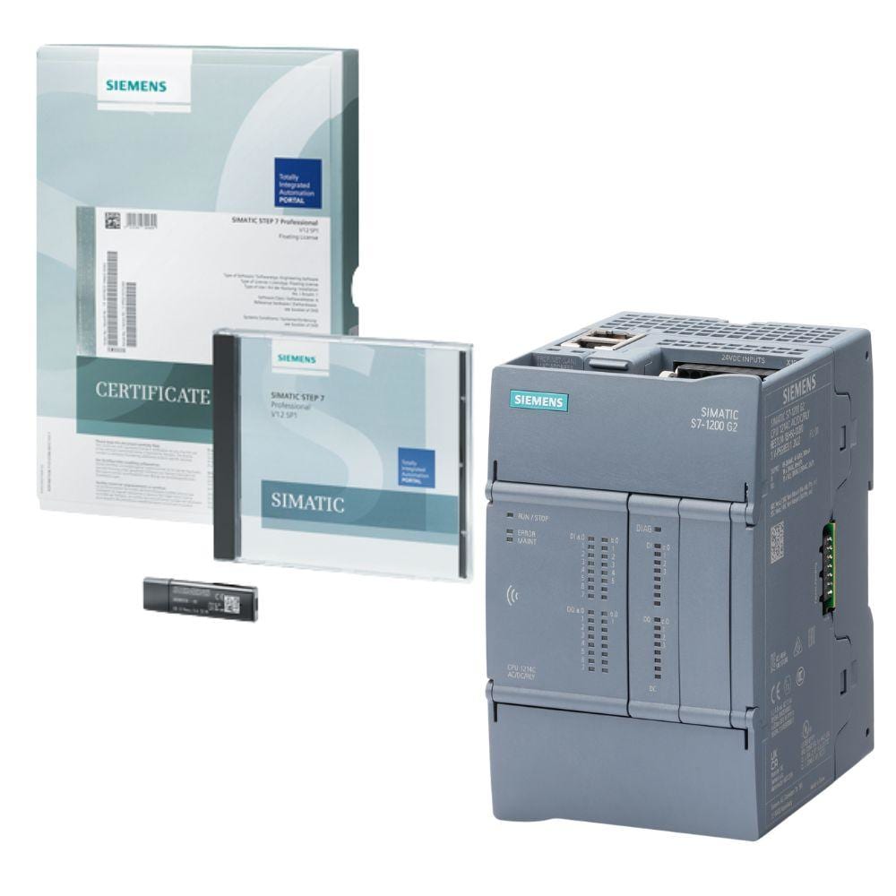 SIEMENS - KIT S7-1212 G2 AC/DC/RELÉ+STEP7 BASIC V21